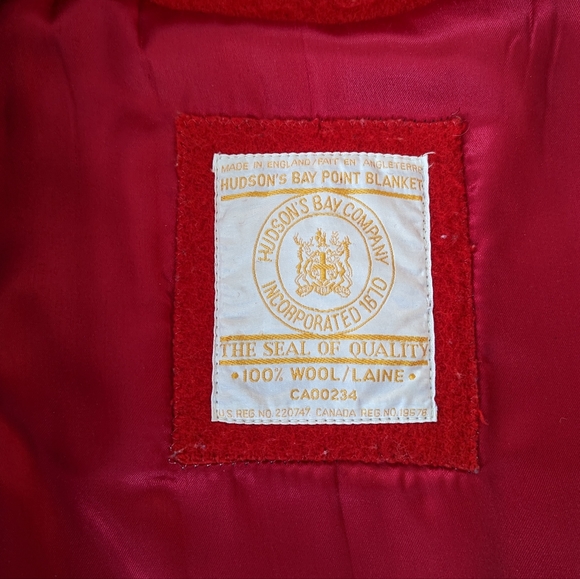 Vintage Hudson's Bay Company HBC Red Wool point blanket coat - Picture 4 of 12